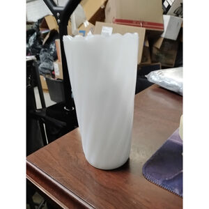 Vintage EO Brody Milk Glass Vase 7" Tall